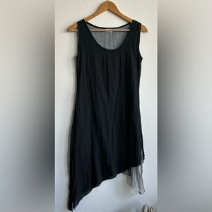 Dreadlocks Boho Asymmetrical Black and Grey Lightweight Cotton Dress